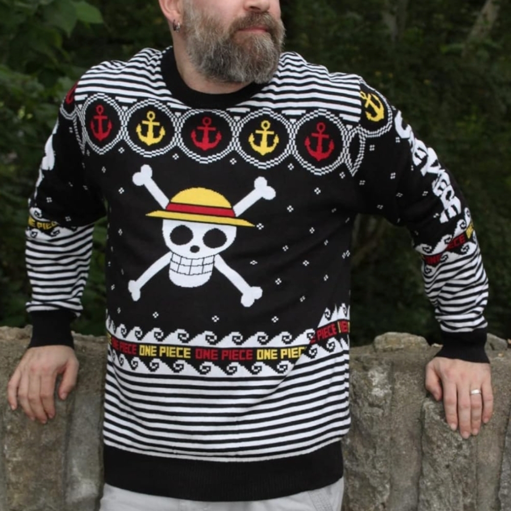 One Piece Straw Hat Pirate Ugly Holiday Sweater